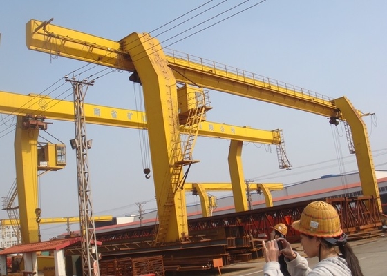 5T-32T রেল মাউন্ট করা গ্যান্ট্রি ক্রেন 380V 60HZ 3 ফেজ স্টোন মার্বেল ক্রেন
