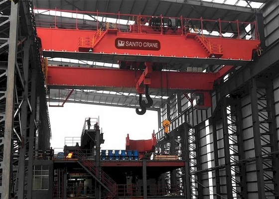 QDY ধাতুবিদ্যা ইস্পাত মিল ওভারহেড ক্রেন 320t ডাবল হুক ল্যাডল হ্যান্ডলিং ক্রেন