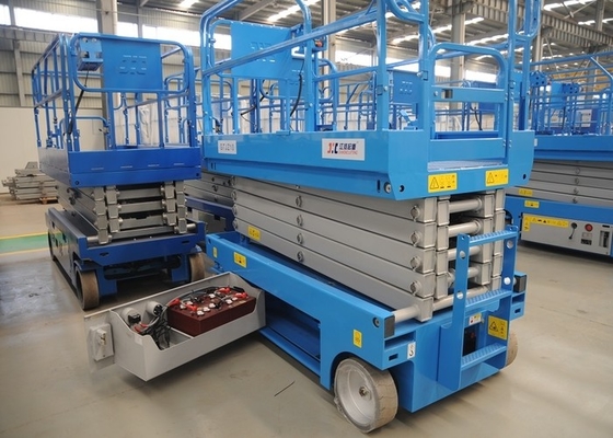 GTJZ 14m 300kg হাইড্রোলিক লিফটিং প্ল্যাটফর্ম ম্যাঙ্গানিজ ইস্পাত মোবাইল এরিয়াল প্ল্যাটফর্ম